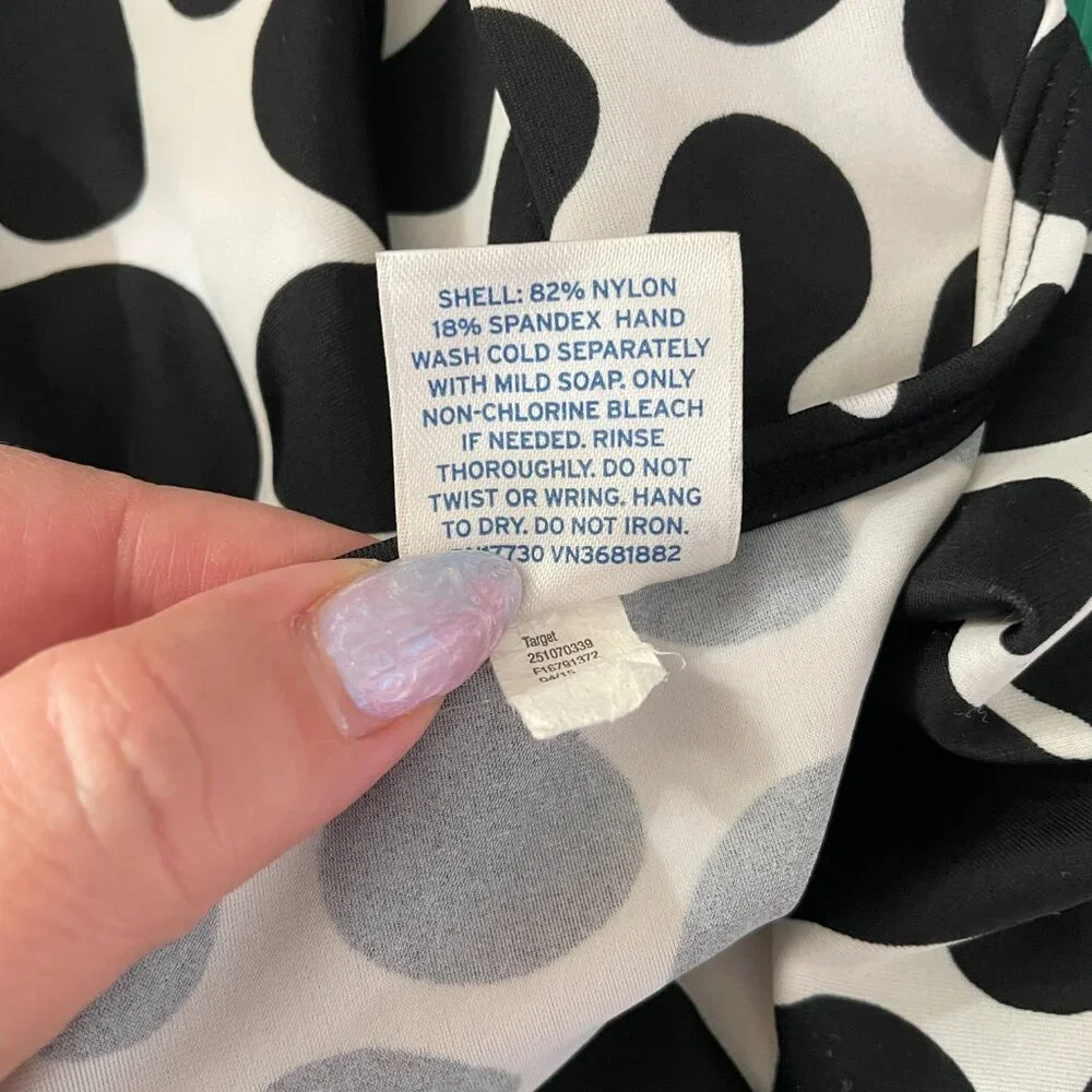 Marimekko for Target Girls S Black White Floral Rash Guard Swim Long Sleeve - Picture 7 of 7